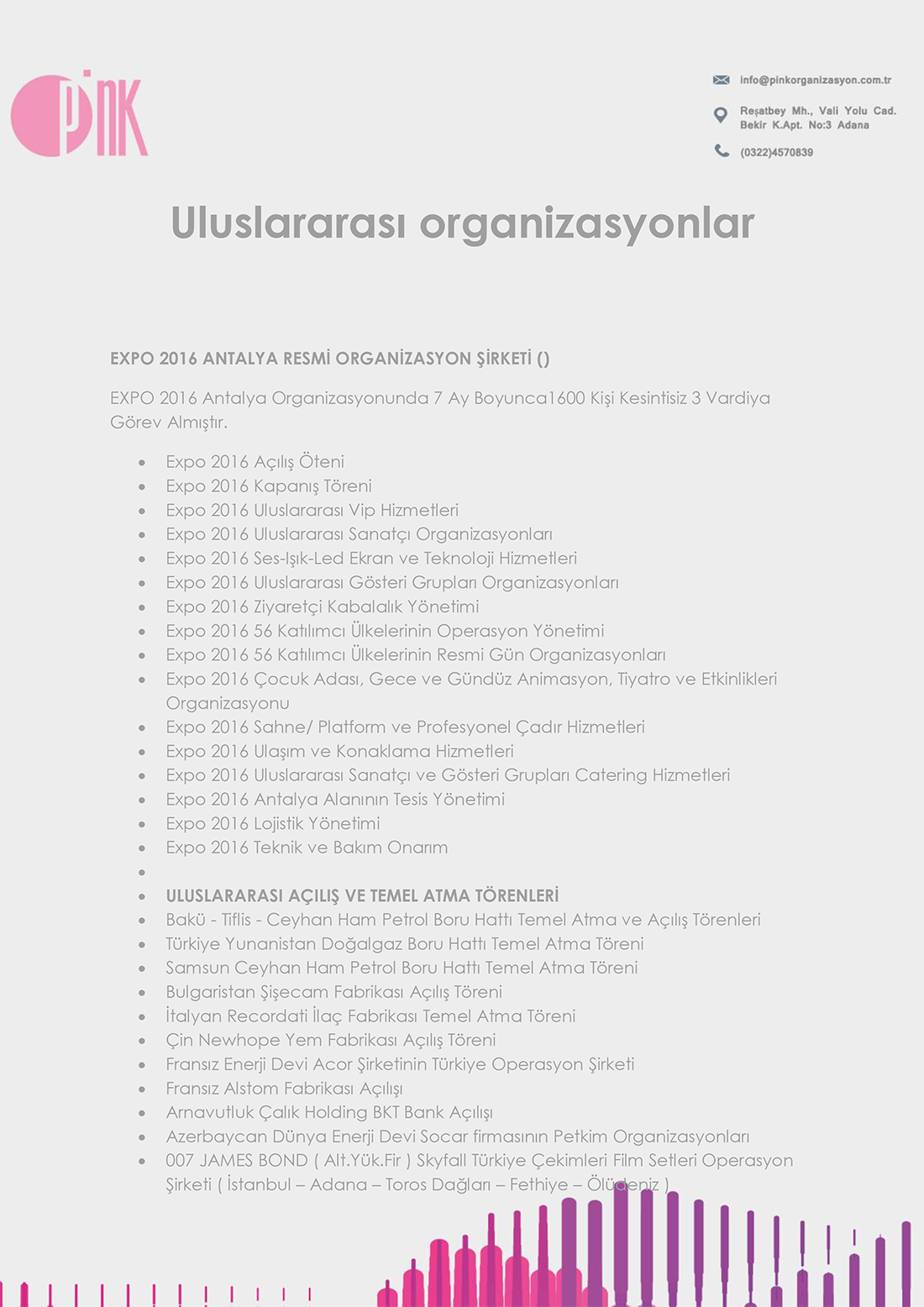 pink organizasyon referansları